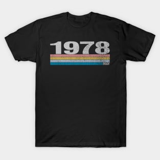 42nd Birthday Retro Born in May of 1978 T-Shirt